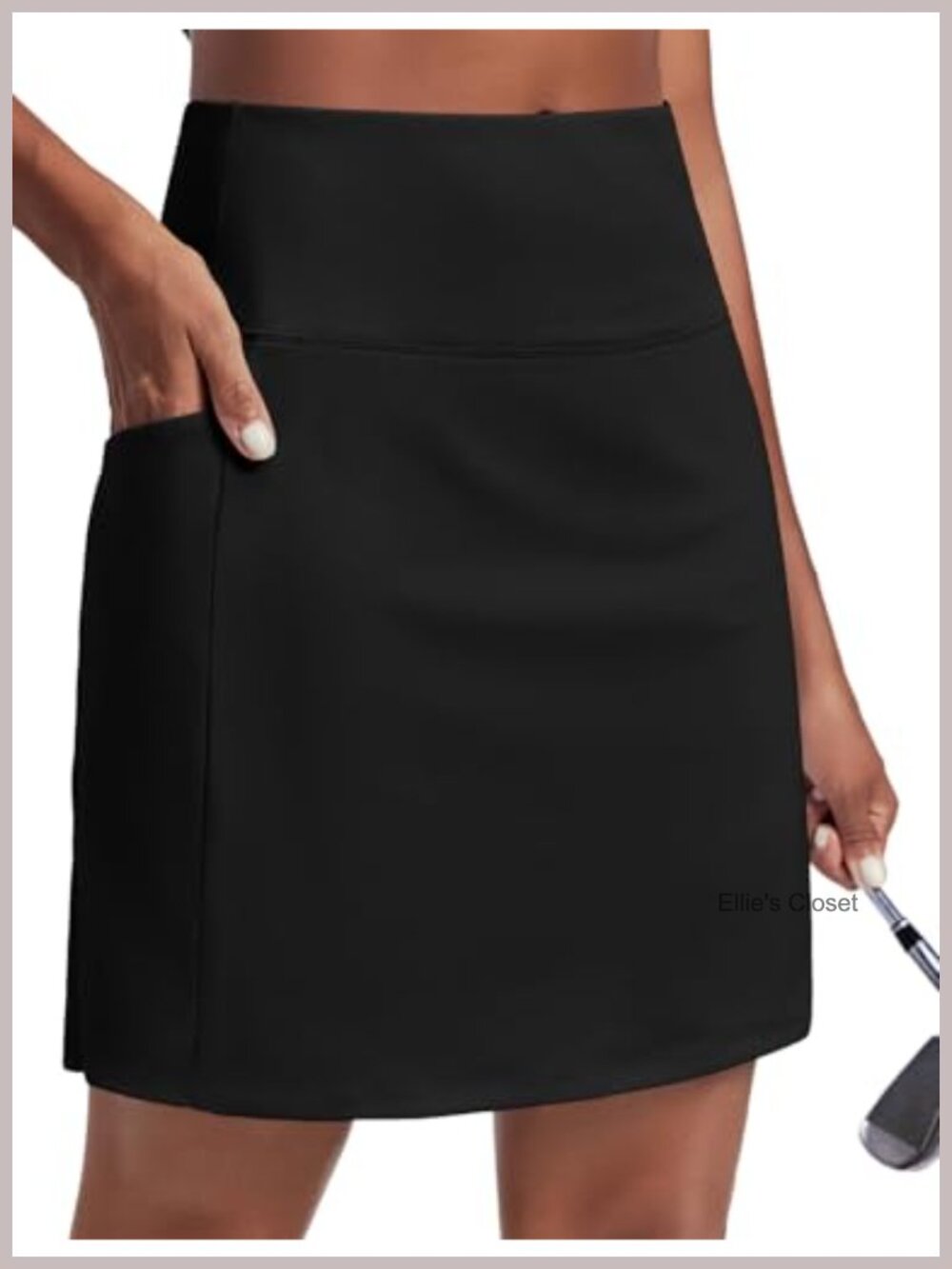 High Waisted Golf Skort With Pockets Upf 50+ Knee Length